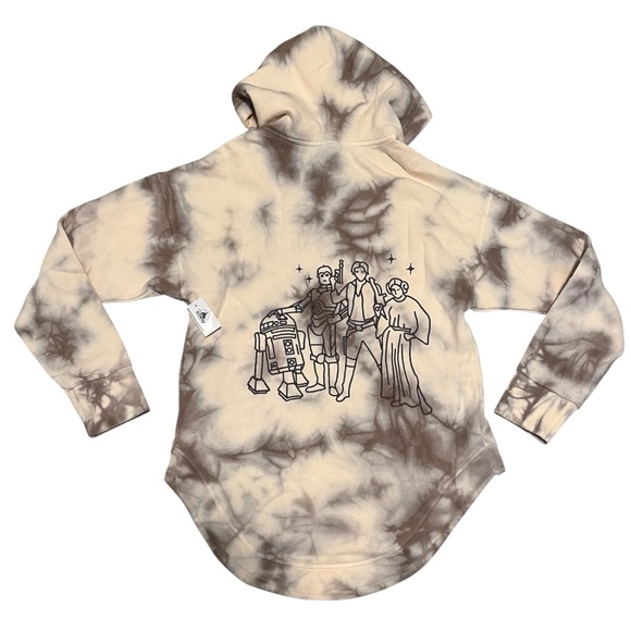 Disney Star Wars Womens Tie Dye Hope Is Not Lost Embroidered Hoodie- Size XS NWT - Picture 2 of 8